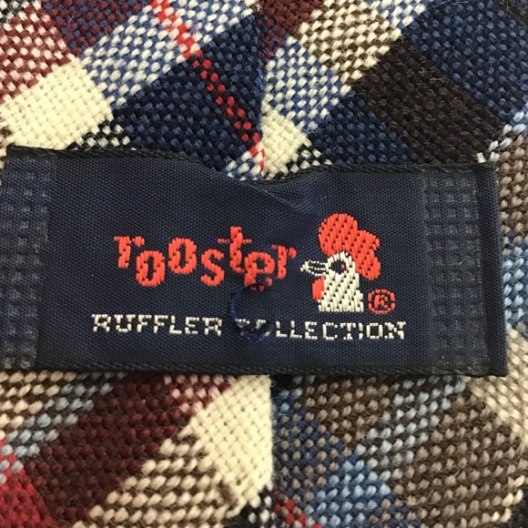 Rooster Ruffler Woven Plaid Necktie - Picture 2 of 6